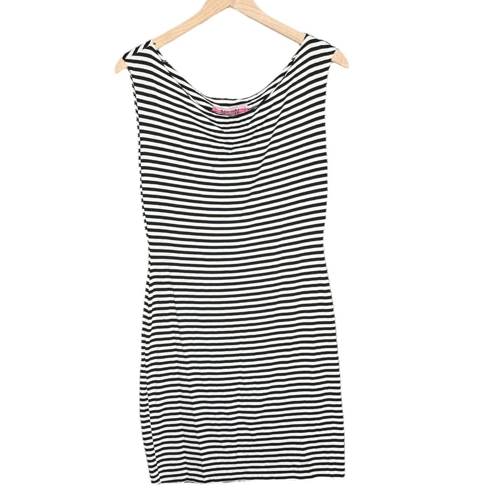 Nation LTD Tank Dress Striped Sleeveless Black/White Size Medium